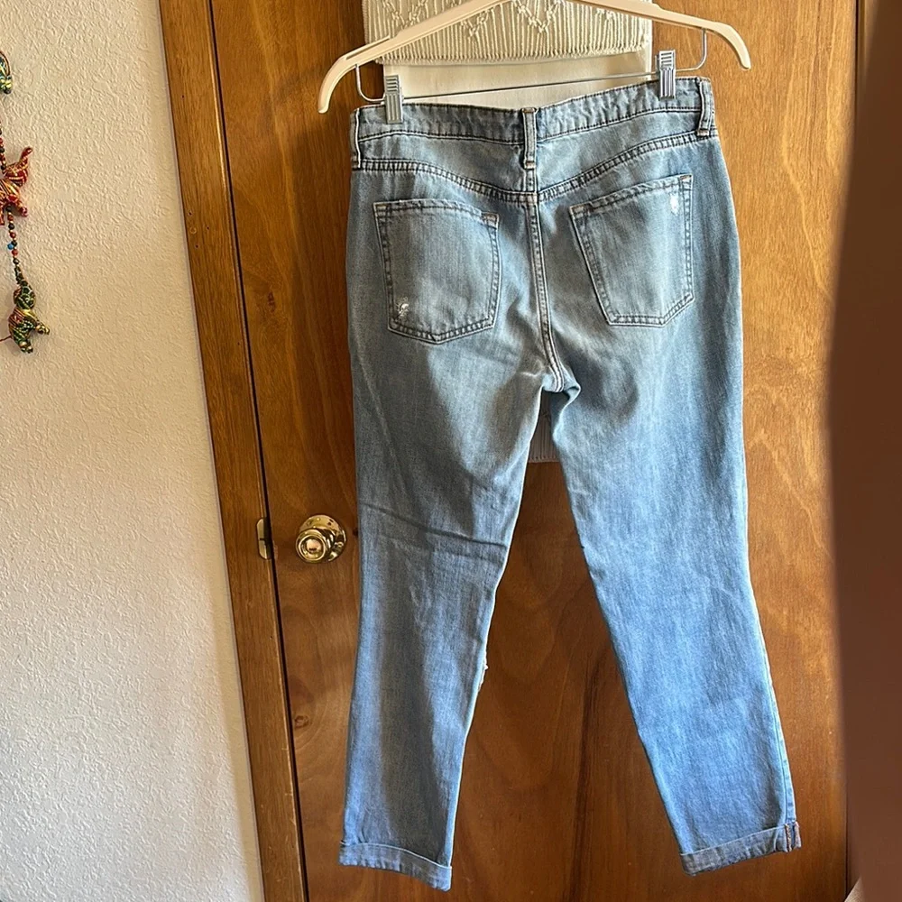 Silver Jeans Women's Cropped Distressed Jeans - Blue - Picture 2 of 8